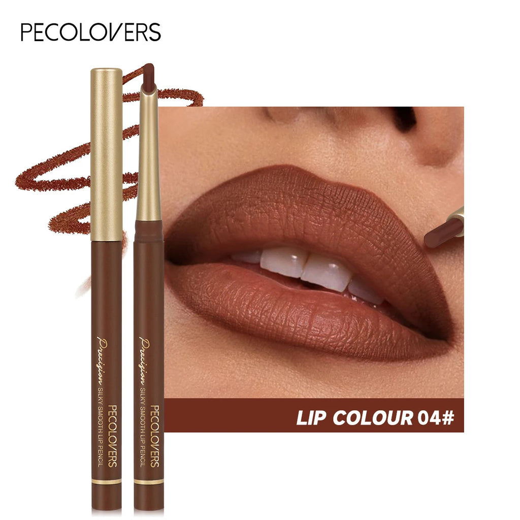 Matte 6-Color Lip Liner Pencil Set Bevel Design for Lip Contour and Nude Looks