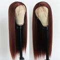 Long Straight Brown Synthetic Lace Front Wig for Black Women Heat Resistant 180% Density
