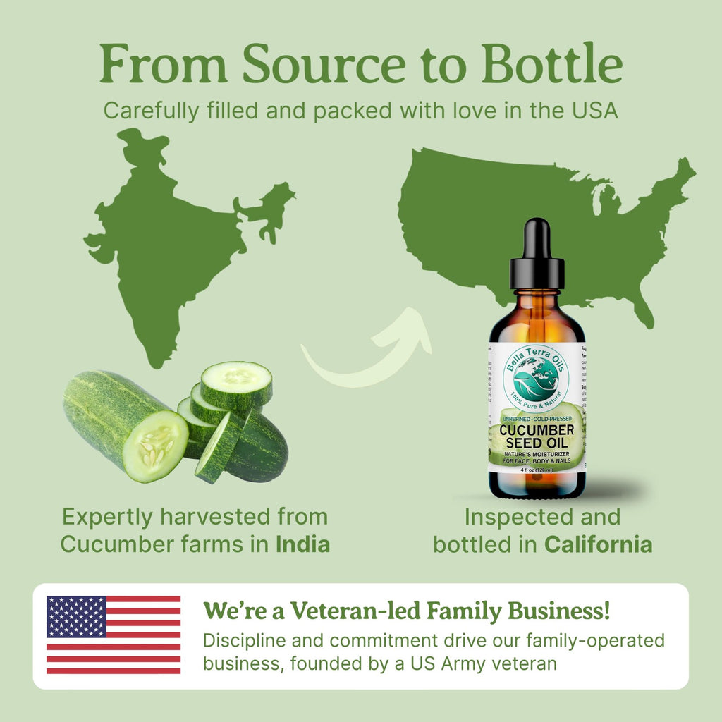 Cucumber Seed Oil - Natural Skin Moisturizer & Radiance Booster 8 oz