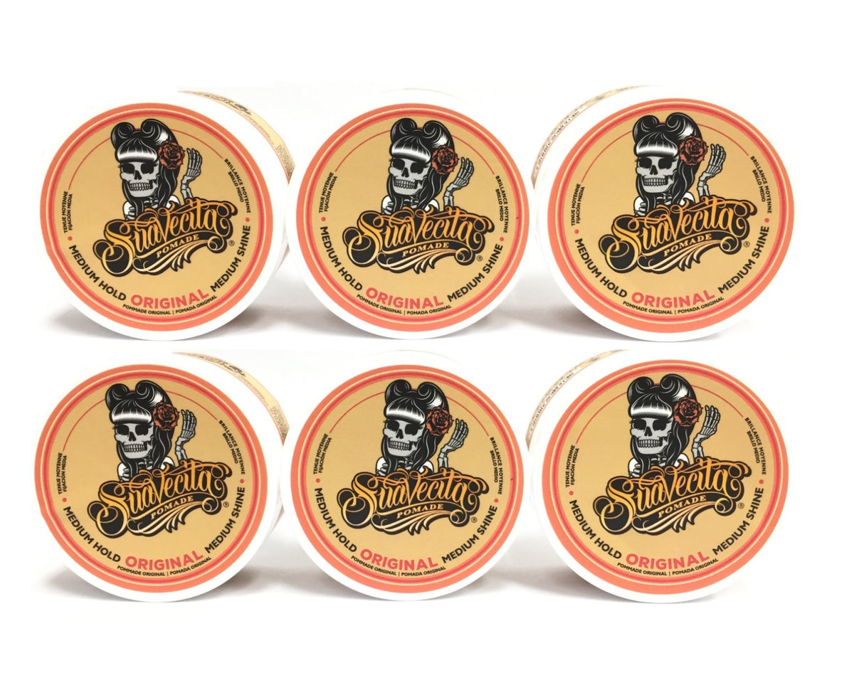 Suavecita Pomade Original Medium Hold Hair Styling Product - 6 Pack, 2.3 oz
