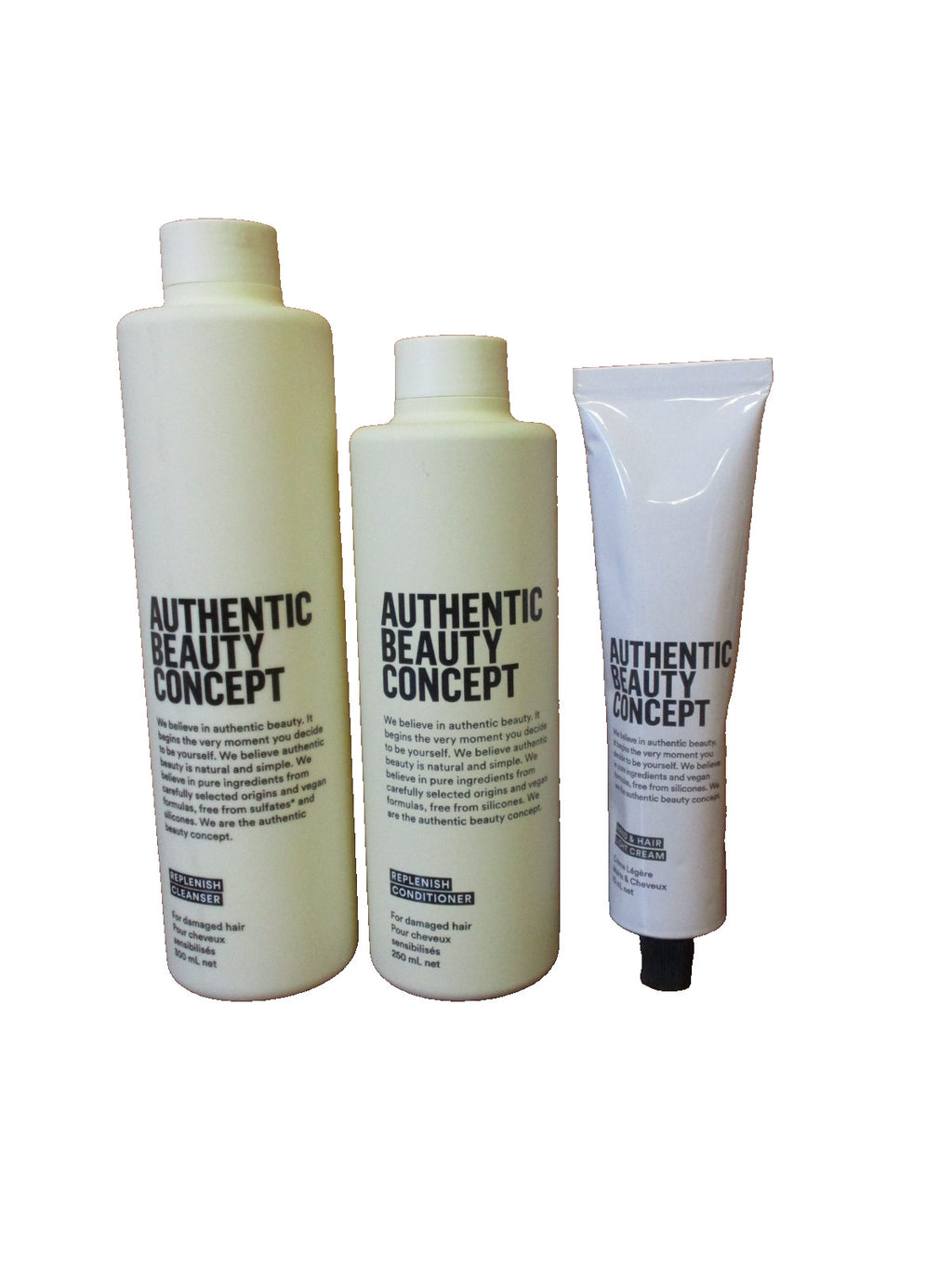 Hair Care Set with Shampoo, Conditioner & Light Cream for Damaged Hair