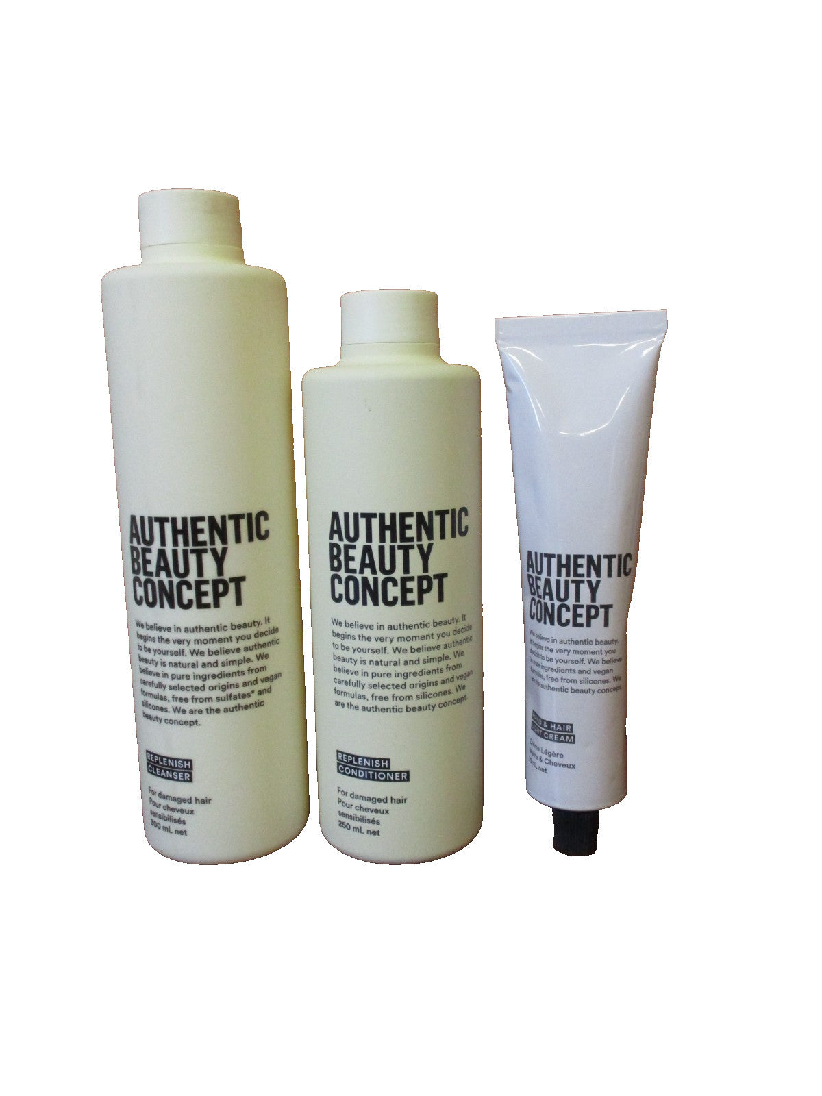 Hair Care Set with Shampoo, Conditioner & Light Cream for Damaged Hair
