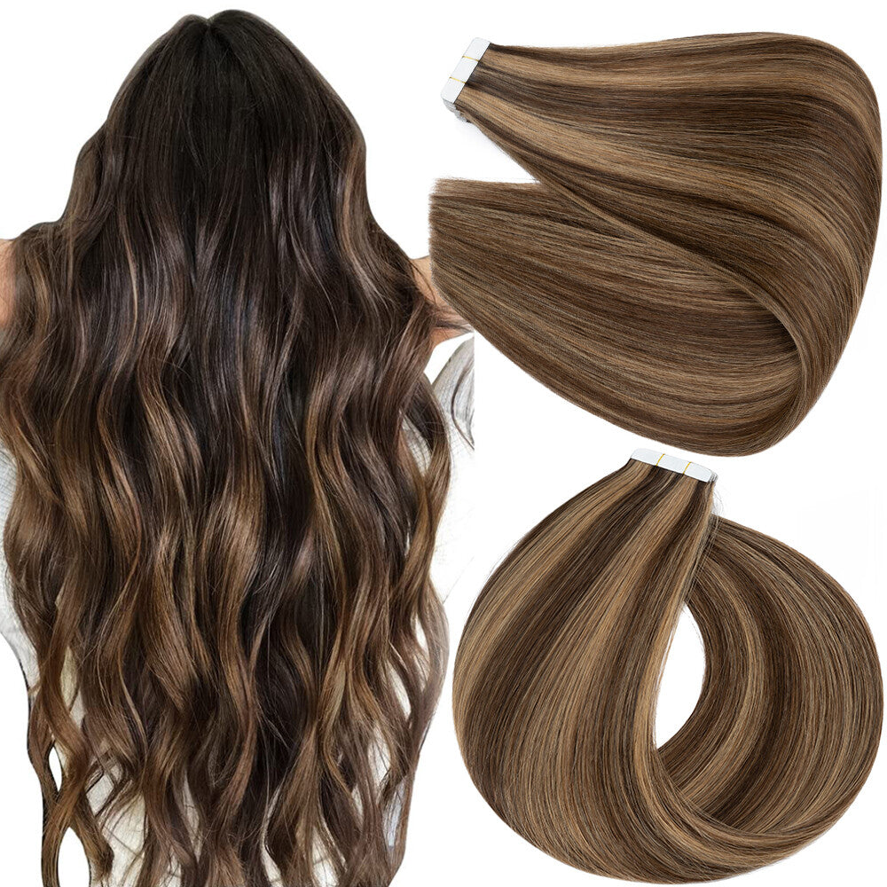 Remy Human Hair Tape-In Extensions 80PCS Full Head Thick Hair Set