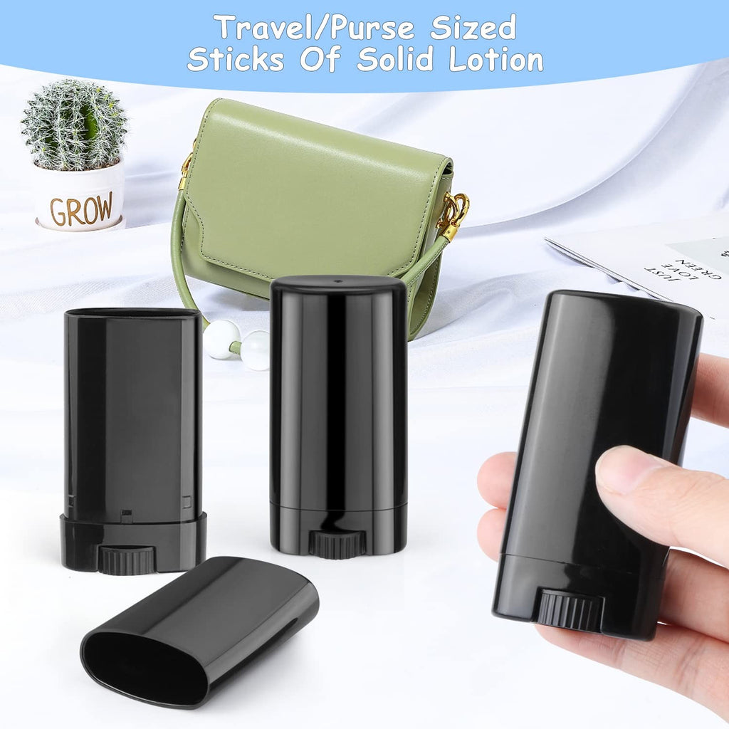 15ml Travel Deodorant Containers - Top-Fill Empty Plastic Lip Balm Tubes (30 Pack) - Oval