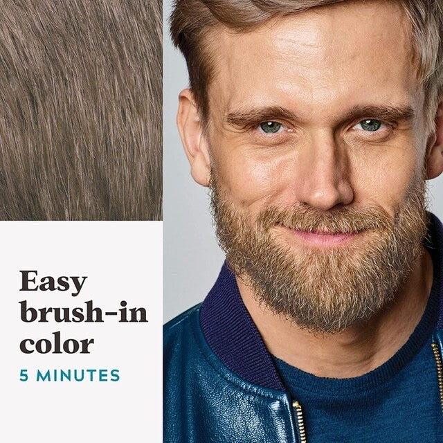 Light Brown Beard & Mustache Hair Color Kit - 2 Pack with Brush & Natural Ingredients