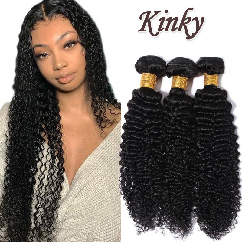 Deep Wave & Kinky Curly Human Hair Extensions - Virgin Weave, Unprocessed, 8-30 inch