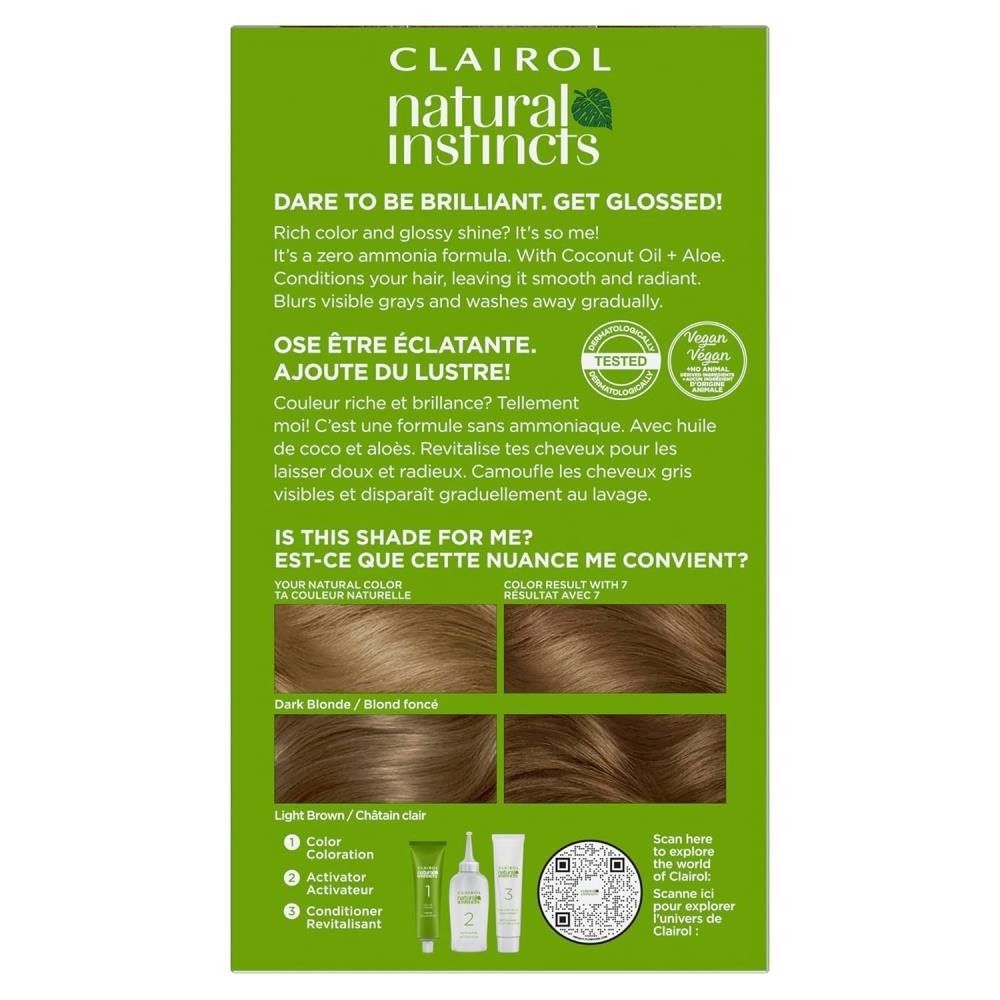 Natural Instincts Demi-Permanent Hair Color Kit - 7 Dark Blonde, Pack of 3