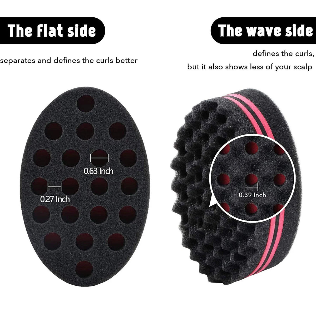 2 Black Curl Definition Sponges for Afro Hair - Texturizing & Styling