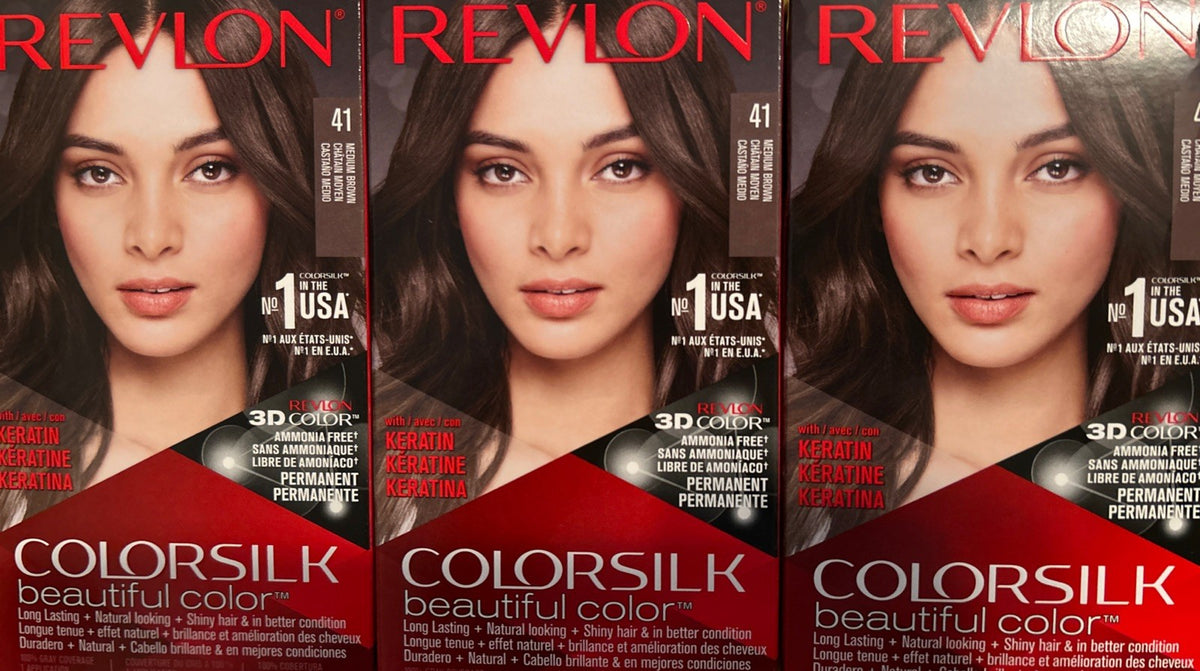 Ammonia-Free Hair Color 41 Medium Brown - 3 Pack with Keratin & 3D Gel Technology