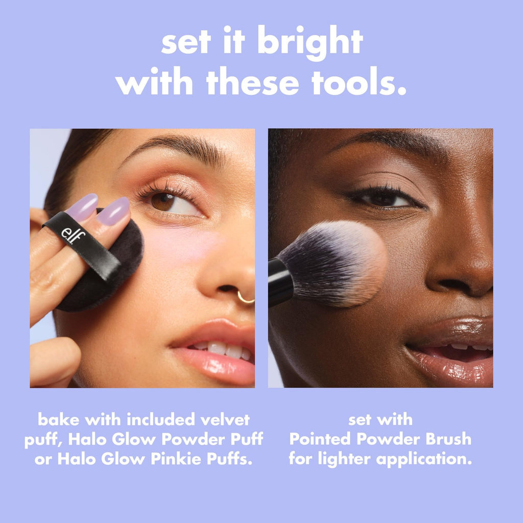 e.l.f. Set It Bright Powder Quad – Light Shade, 0.37 oz, 2 Color-Correcting + 2 Brightening Powders
