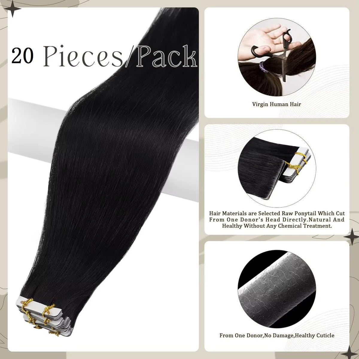 High-Quality Tape-In Hair Extensions | Human Hair, Seamless & Easy to Install