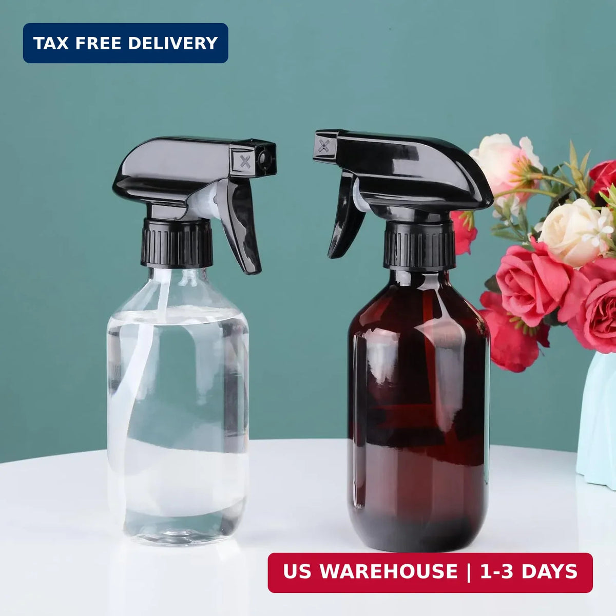 10oz Refillable Plastic Spray Bottles Set for Cleaning, Gardening & DIY
