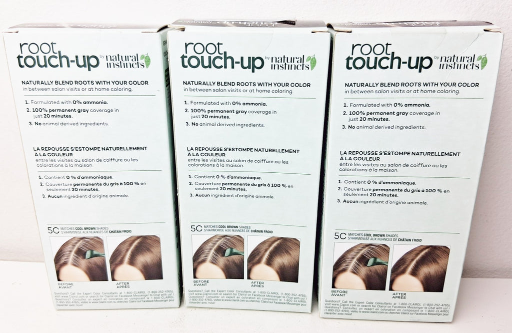 3-Pack Root Touch-Up Hair Dye in Light Brown - Natural Instincts 5C