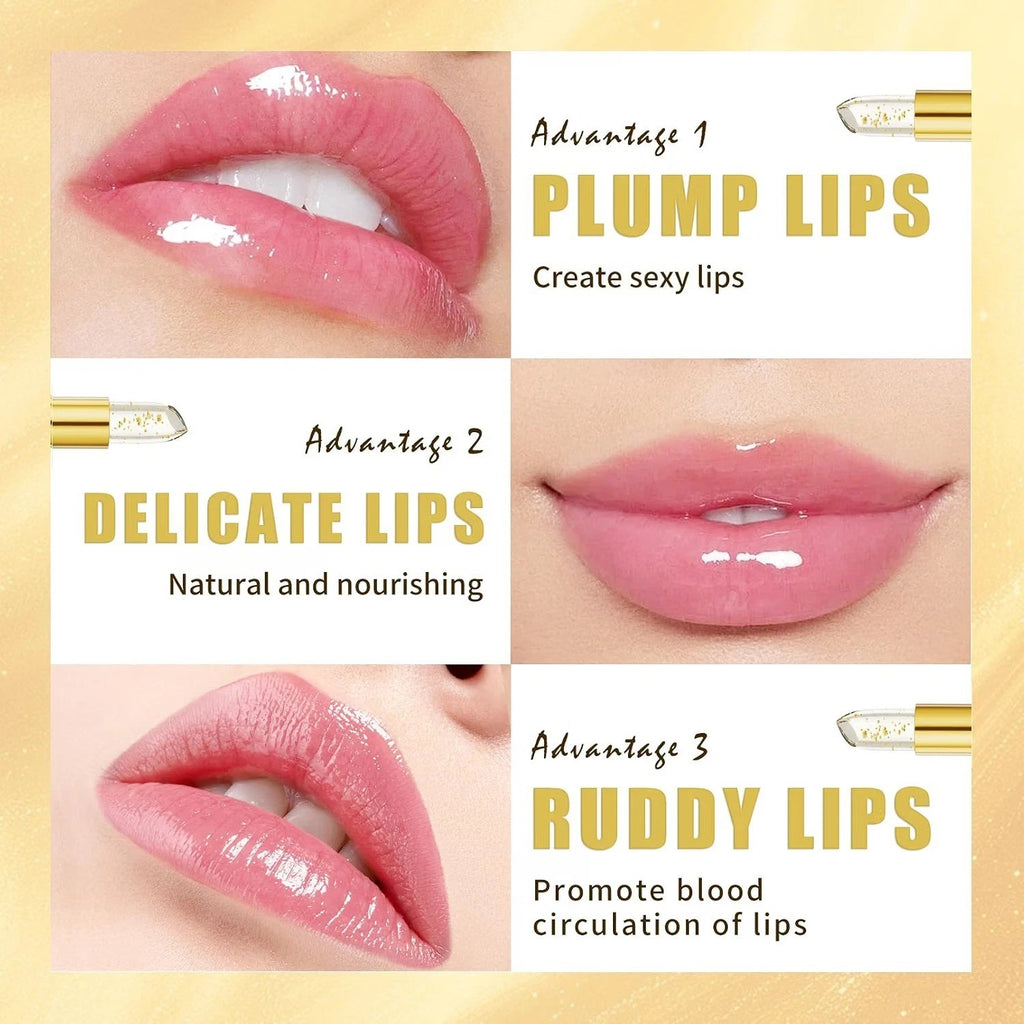 Color Changing Lipstick with Vitamin E & Gold Flakes - Long Lasting Nourishing Balm