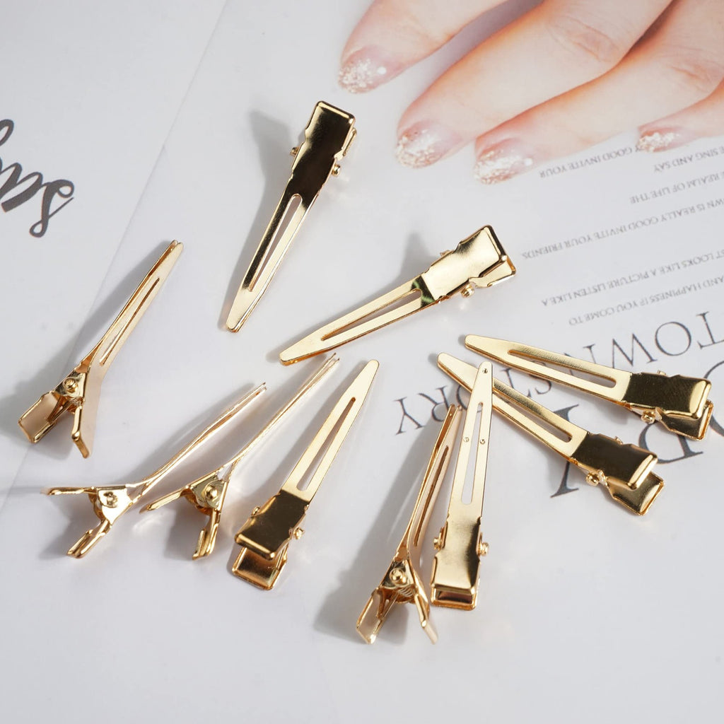 120 Pack Gold Single Prong Hair Curl Clips 1.77 Inch for Styling & DIY