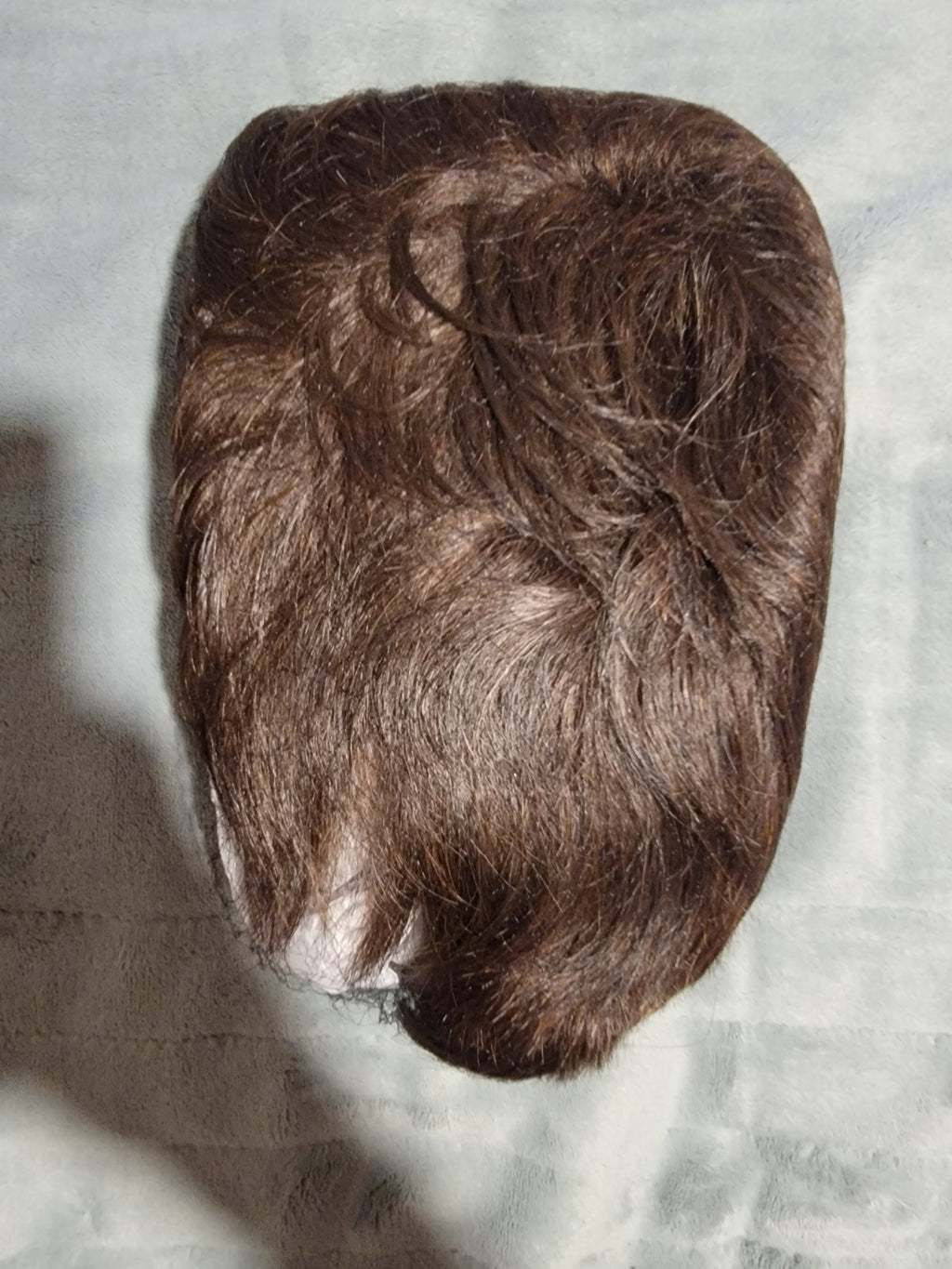 Short Human Hair Blend Wig with Bangs - Pixie Cut, Black Brown