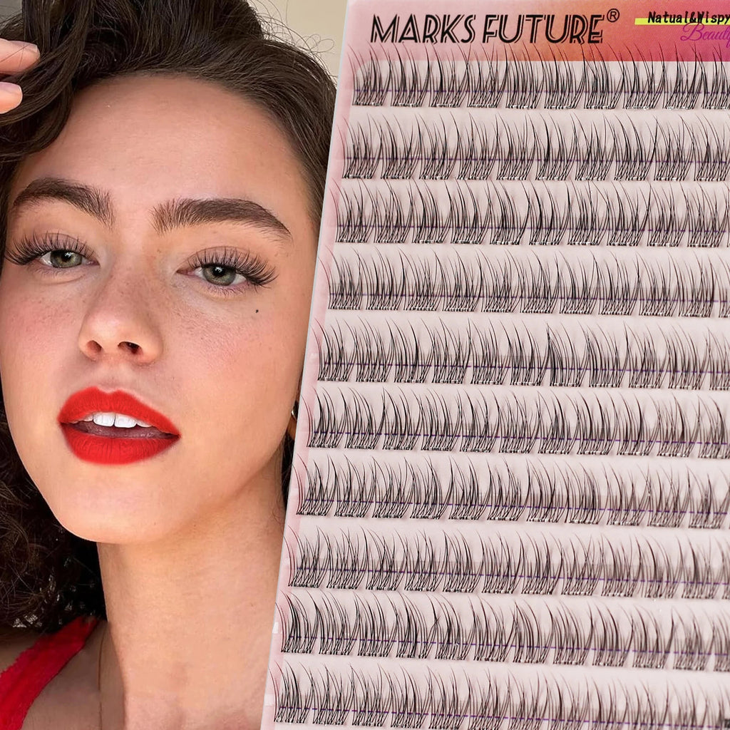 120Pcs Press-On Cluster Eyelashes with Pre-Glued Segments - DIY False Lash Set