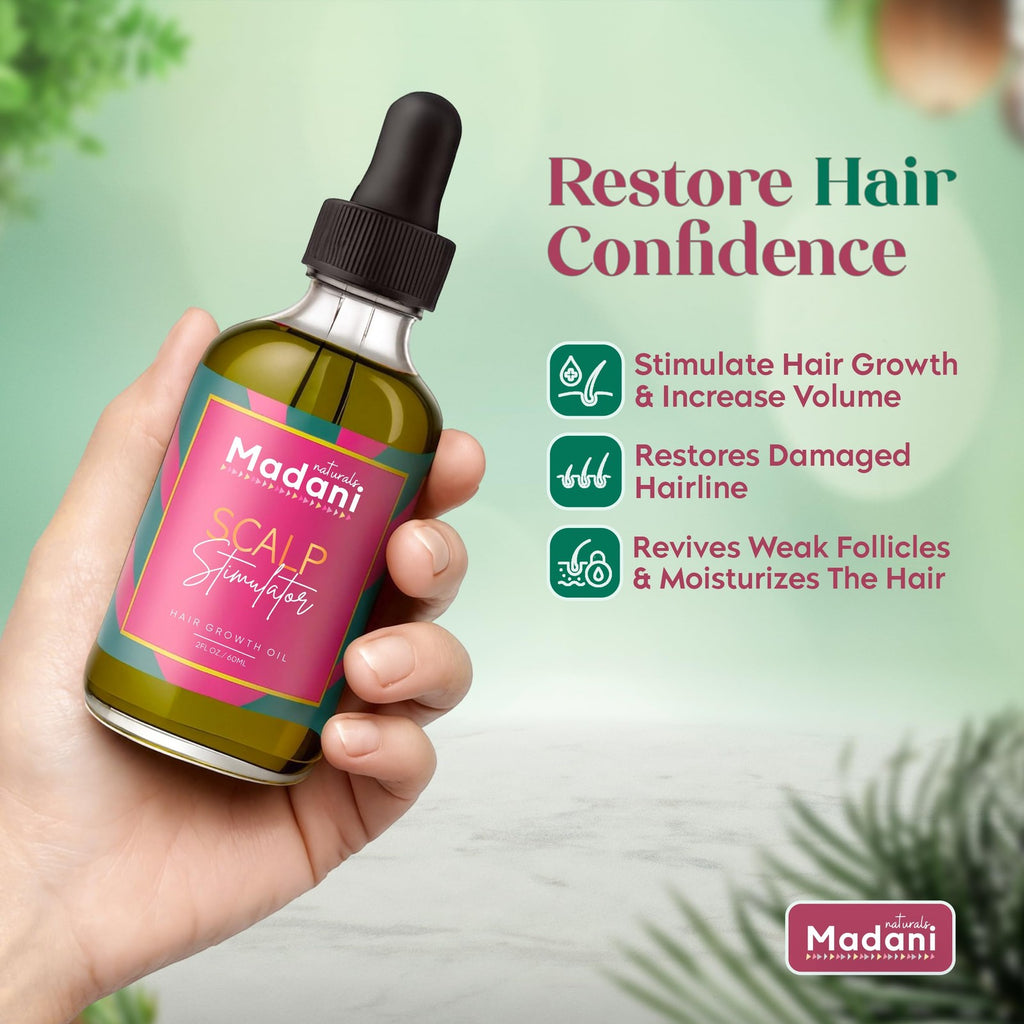 Scalp Stimulator Hair Growth Oil with Rosemary & Mint - Hair Loss Treatment for All Hair Types