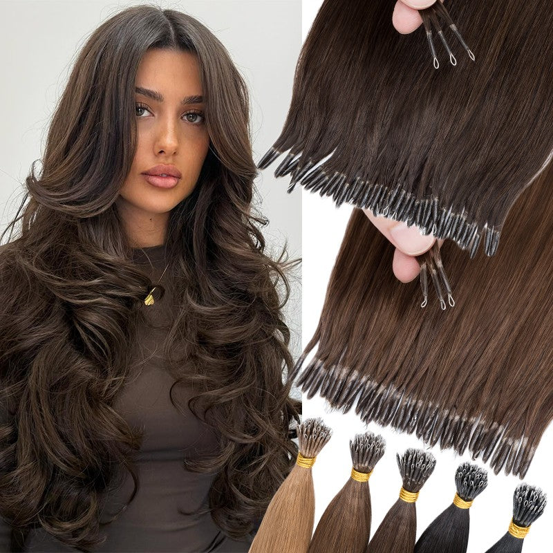 Thick Nano Ring Hair Extensions - Micro Loop Beads, Real Remy Human Hair