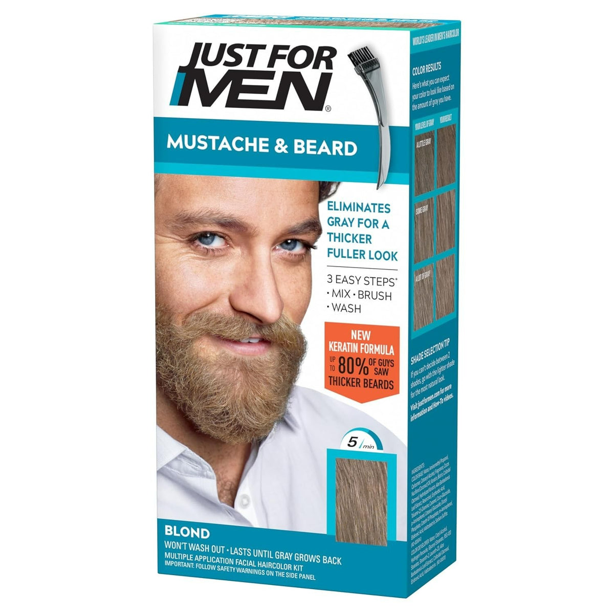 2 Pack Beard & Mustache Coloring Kit for Blonde - Gray Coverup, Easy Application