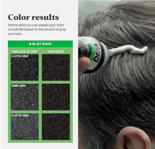 Men's Hair Color Shampoo-In Jet Black H-60 with Keratin & Vitamin E - Pack of 3