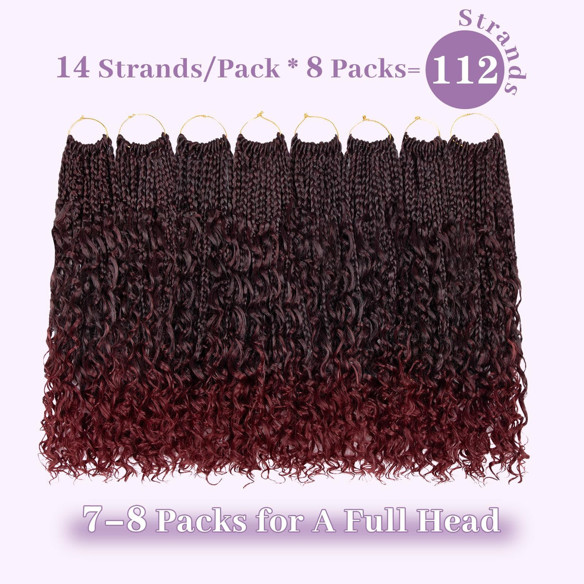 Boho Box Braids Crochet Hair 14 Inch Curly Ends Synthetic for Black Women