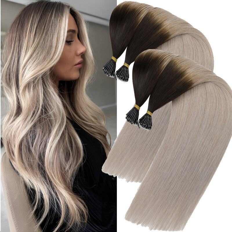 Thick Nano Ring Hair Extensions - 100% Human Hair, Microlink, Ombre