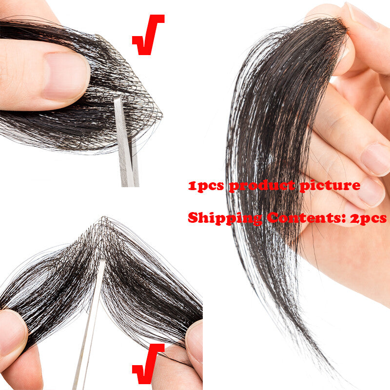 100% Remy Human Hair Mini Hairpieces for Men Temple Hairline Replacement