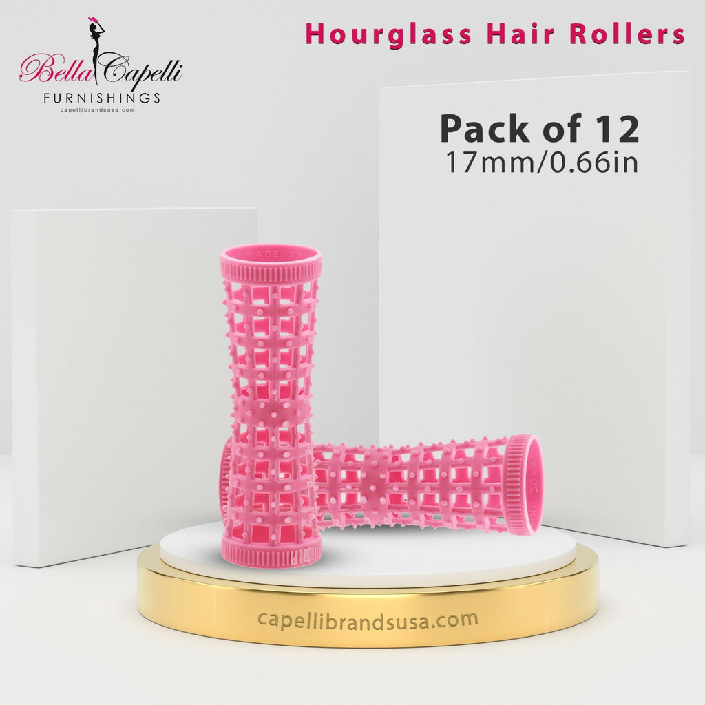 Mini Pink Hair Rollers Set - Natural Fast-Dry Curlers for Bouncy Voluminous Hair