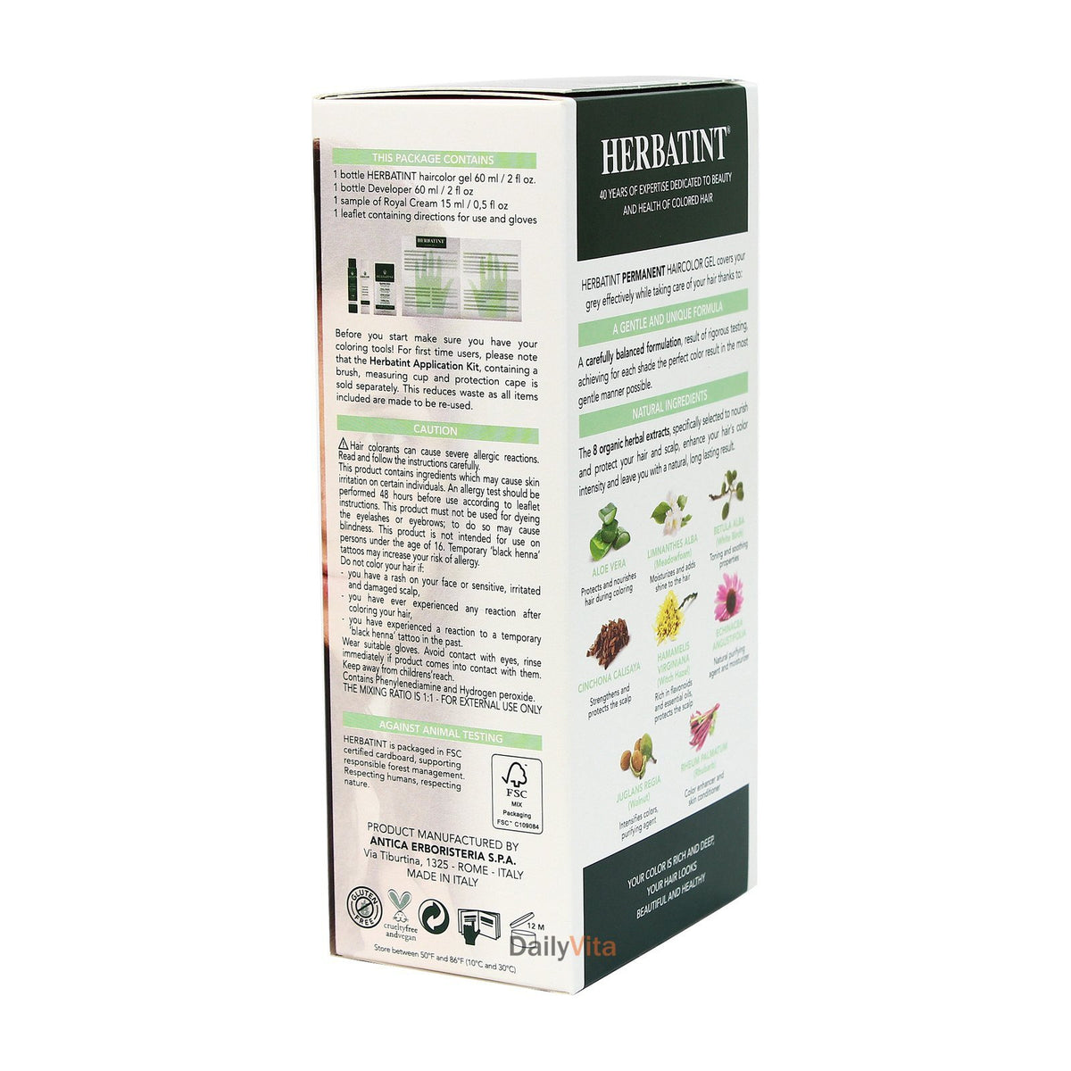 Herbatint Herbal Permanent Hair Color Gel - Natural & Gentle 4.56oz (2 Pack)