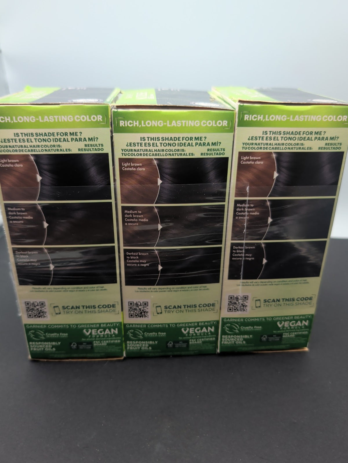 Pack of 3 Garnier Nutrisse Nourishing Permanent Hair Color Creme #11 Blackest Black