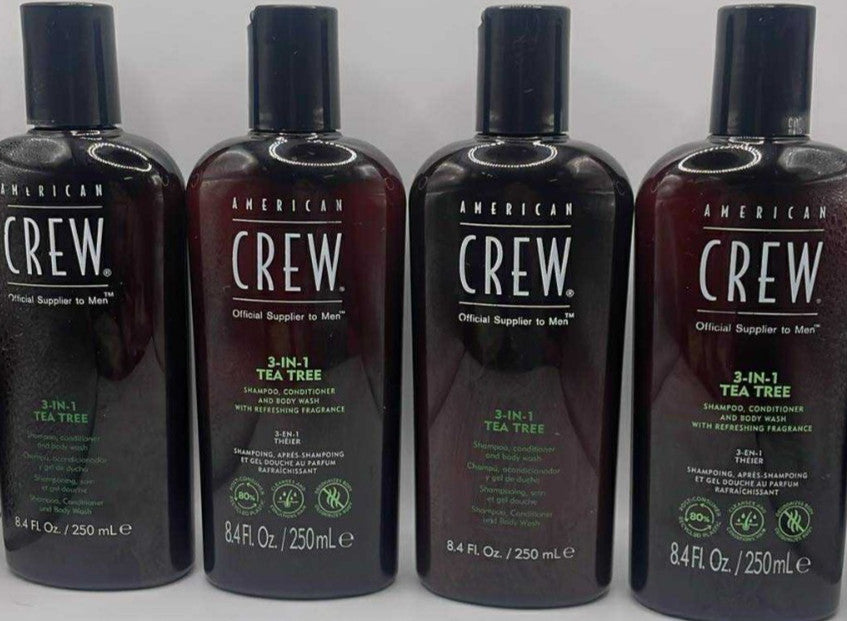 4 Pack Tea Tree 3-in-1 Shampoo Conditioner Body Wash - 8.4 oz Each