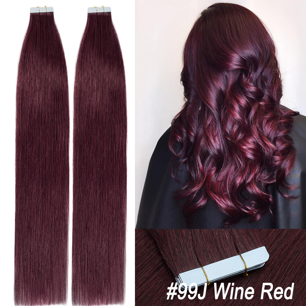 100% Human Hair Tape-In Extensions Full Head Body Wave & Straight Styles