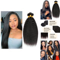 Brazilian Virgin Human Hair Bundles 26 28 30 Inch Yaki Wave Textures