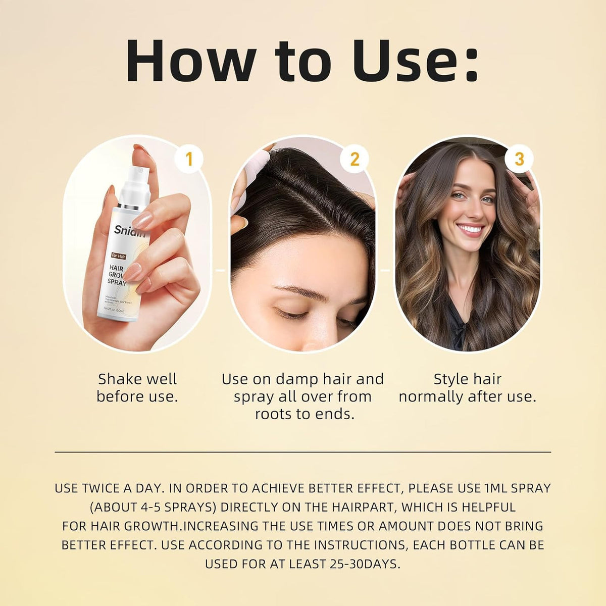 Hair Growth Spray with Rosemary Oil & Biotin - Nourishing & Non-Greasy