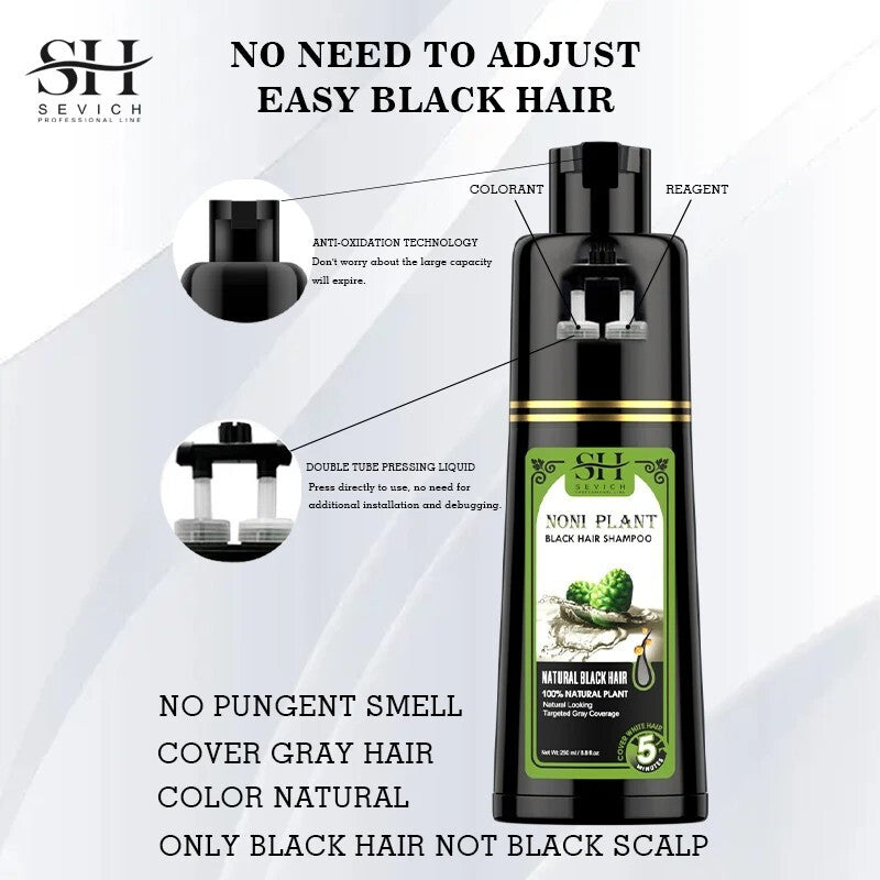 Herbal Hair Dye Shampoo for Gray Hair Darkening & Hair Loss Repair - 500ml