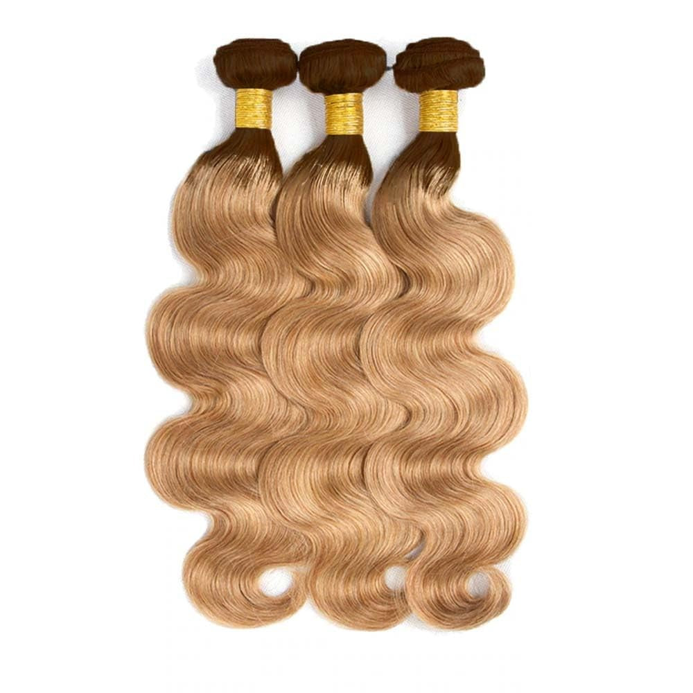 Ombre Blonde Human Hair Bundles 26-30 Inch Double Weft Brazilian Hair
