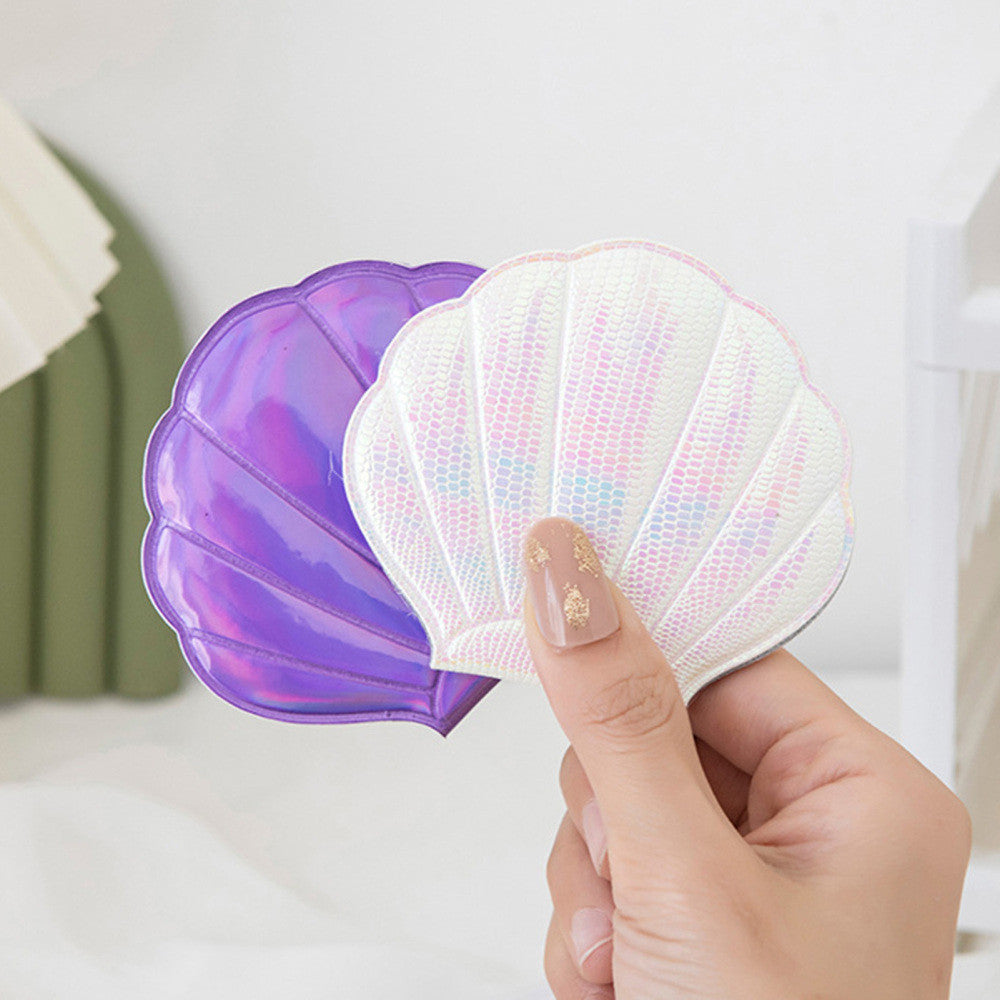 Seashell Shape Double-Sided Travel Cosmetic Mirror - Portable & Stylish