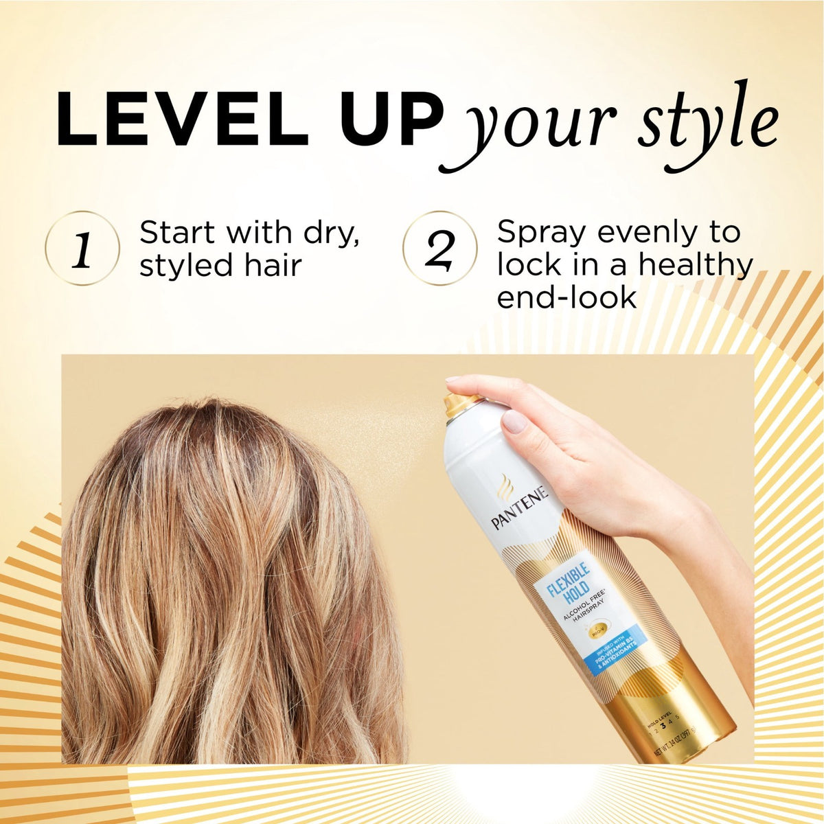 Pantene Flexible Hold Hair Spray Level 3 Alcohol-Free 14oz Set