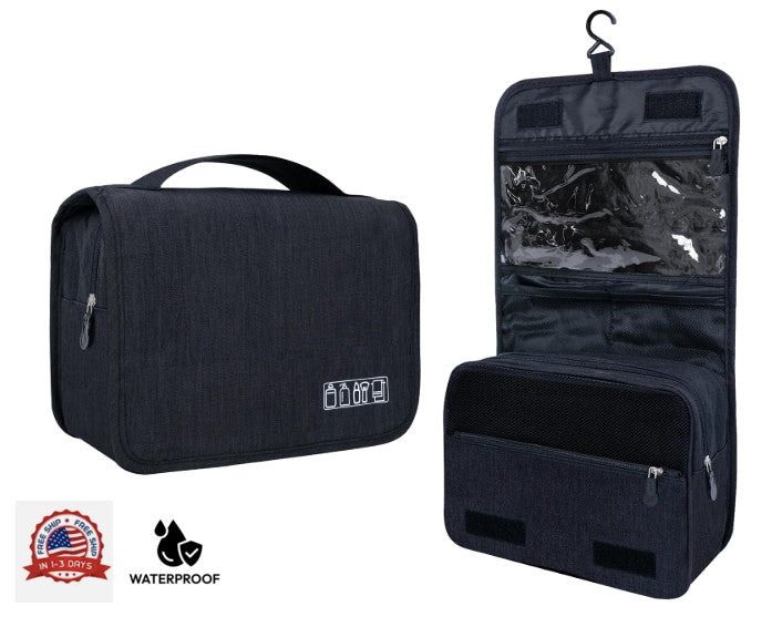 Large Waterproof Travel Toiletry Bag with Hanging Organizer for Men Women