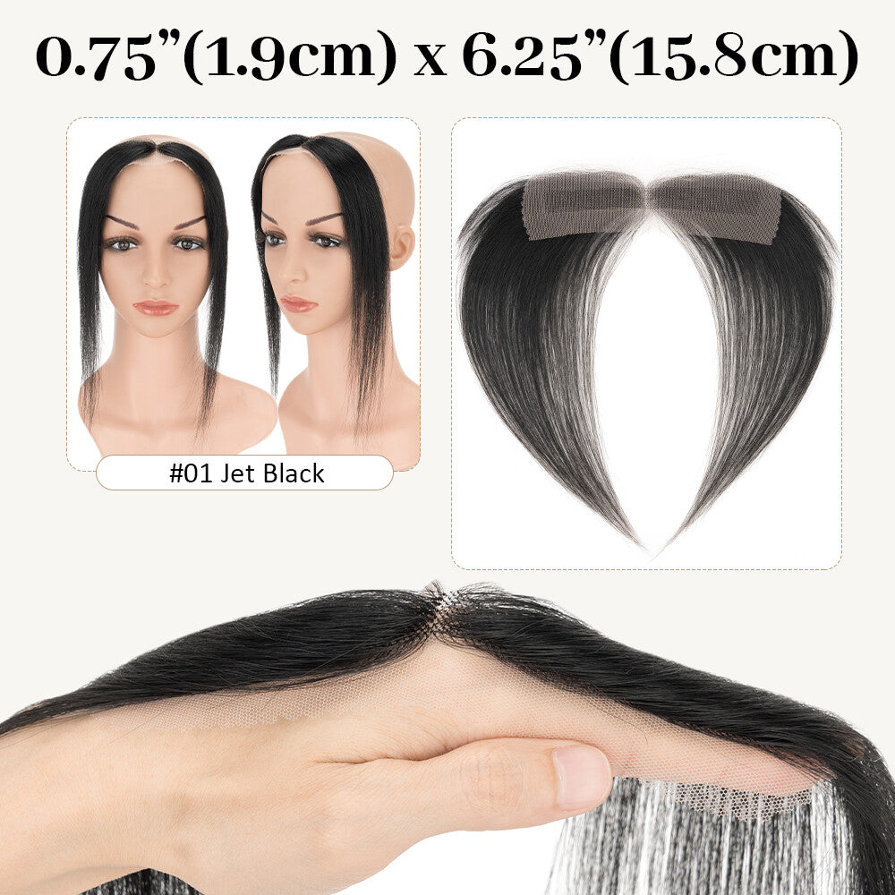 Full Lace Hair Topper with Frontal Human Hair Patches for Hairline Cover - Remy Human Hair