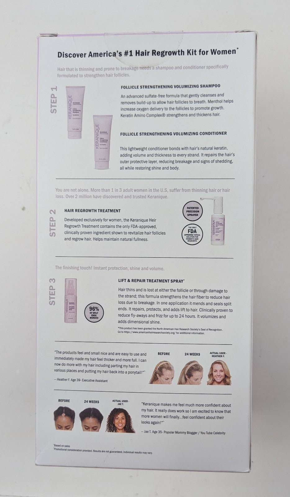Keranique Hair Regrowth System 30-Day Complete Treatment Kit - 4 Pieces