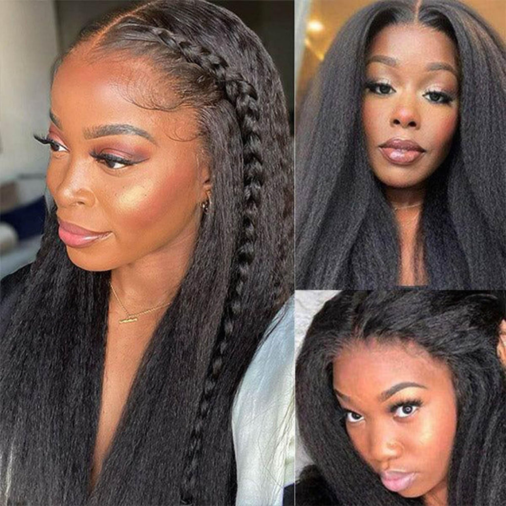 Brazilian Kinky Straight Human Hair Weave Bundles 18 Inch - Virgin Hair