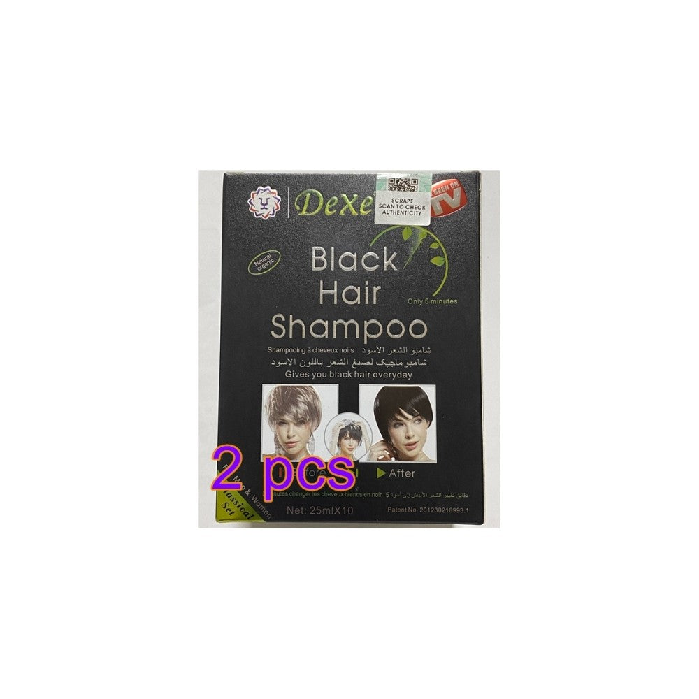 10-100X Instant Black Hair Dye Shampoo – Permanent Hair Color for All Hair Types