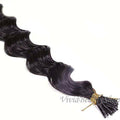 Deep Wave Hair Extensions 22 Inch Micro Beads Remy Human Hair Dark Brown