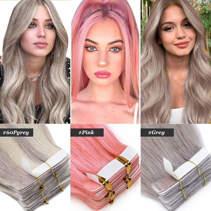 Tape-In Human Hair Extensions - Remy, Full & Natural Look, Multiple Colors & Lengths