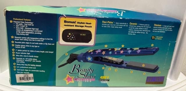 Ceramic Flat Iron 1 Inch Hair Styling Tool 400°F with Pouch - Professional