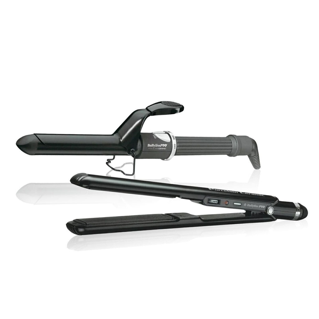 Porcelain Ceramic 1-Inch Flat Curling Iron for Hair Styling