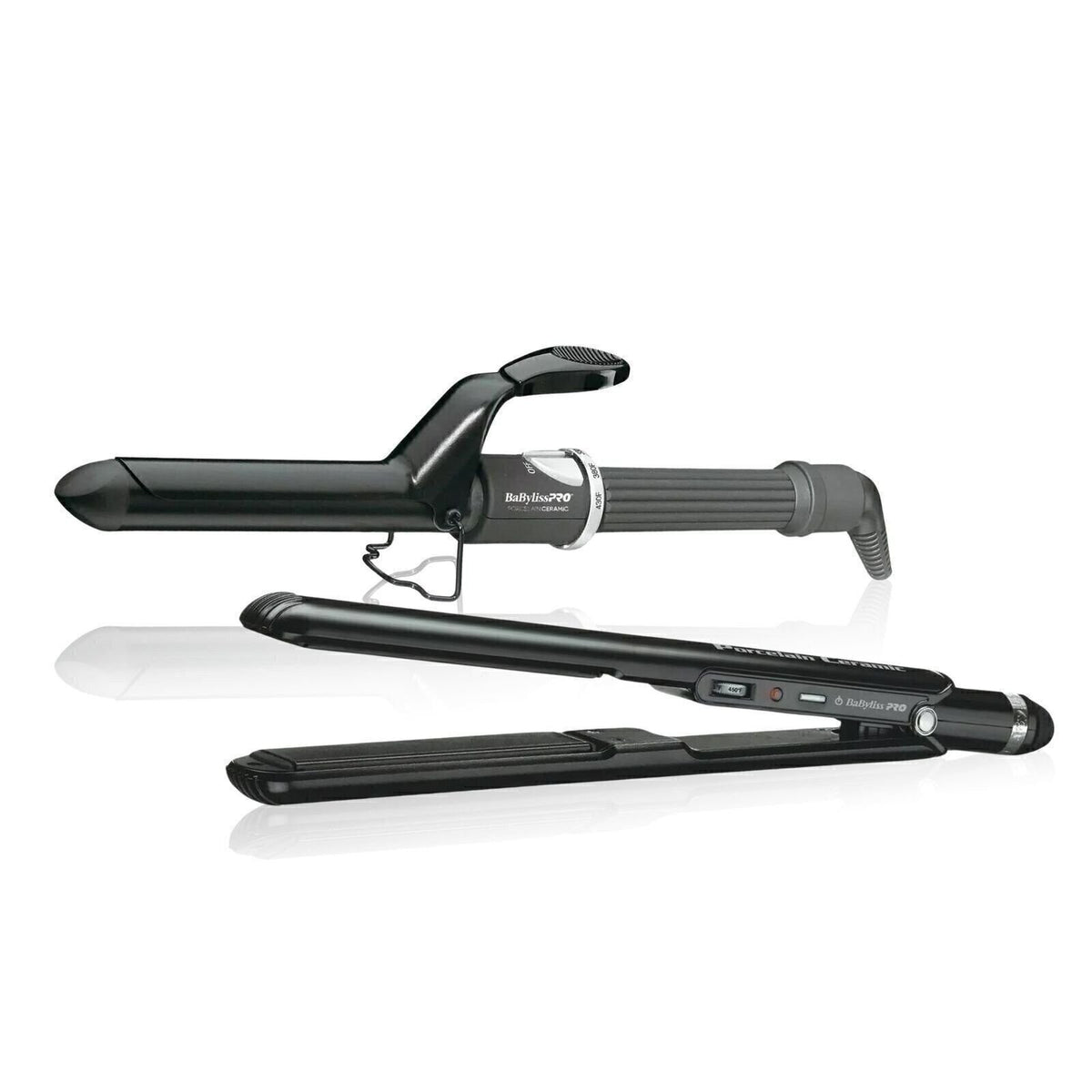 Porcelain Ceramic 1-Inch Flat Curling Iron for Hair Styling