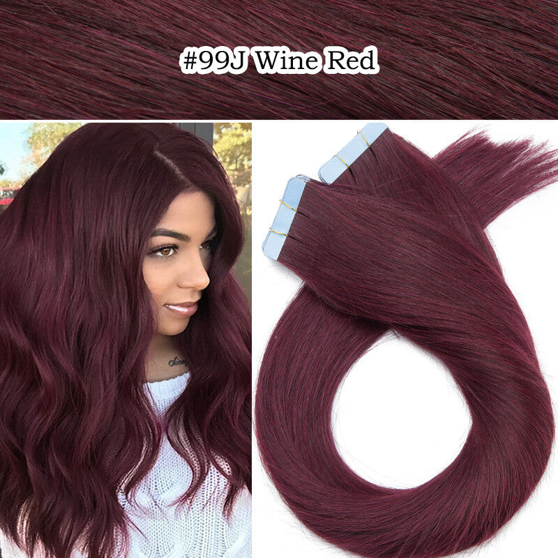 100G Tape-In Remy Hair Extensions Full Head - Russian Human Hair Thick Skin Weft